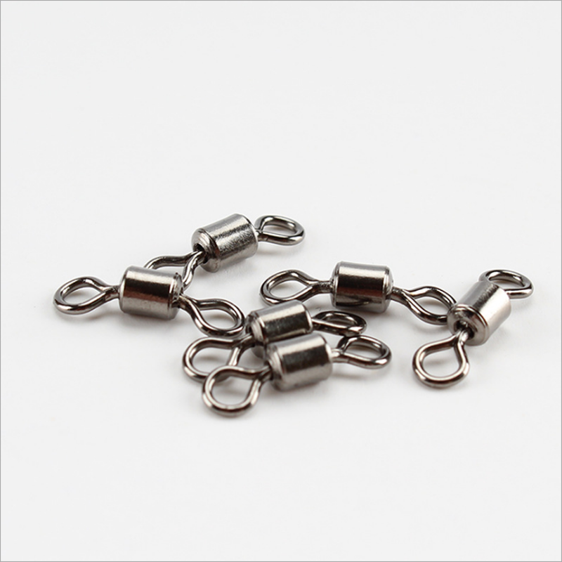 50~200Pack Fishing Barrel Swivels 9LB~1320LB Stainless Steel Rolling Solid Ring
