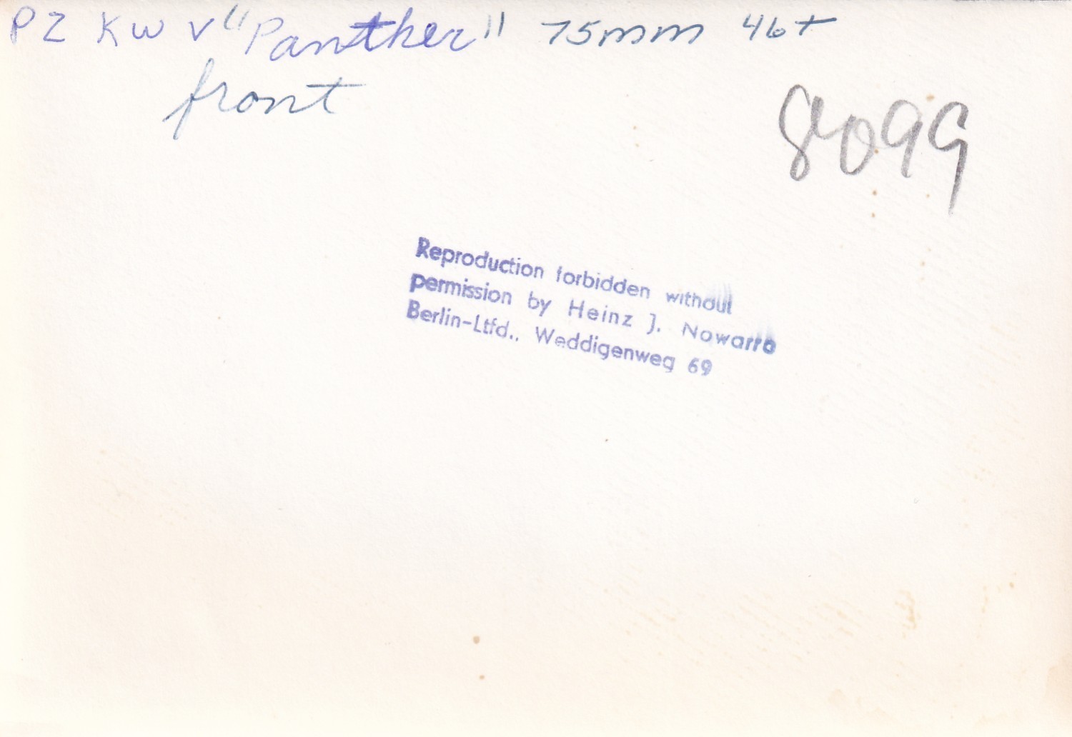 Heinz Nowarra Real Photo WWII GERMAN PANZER V PANTHER TANK AUSF A Road 320