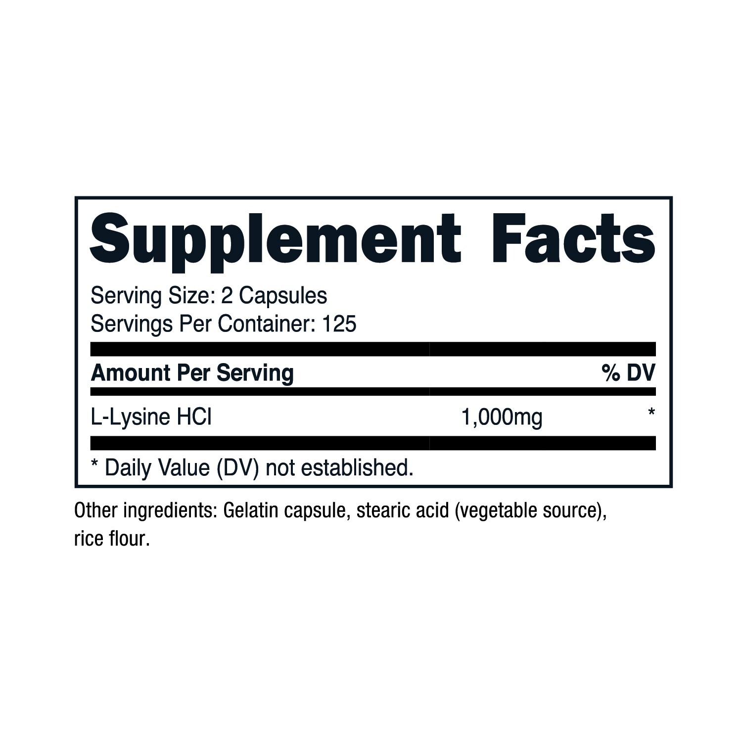 Nutricost L-Lysine 1000mg, 250 Capsules - Gluten Free, Non-GMO, 500mg Per Cap