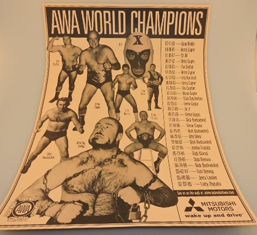 AWA Wrestling Poster World Champions 1961-1989-The Crusher, Vern Gagne, Mr. M