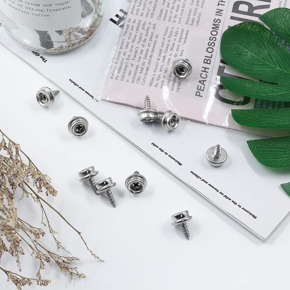 120pc Stainless Steel Fastener Snap Press Stud Cap BUTTON Marine Boat Canvas Set