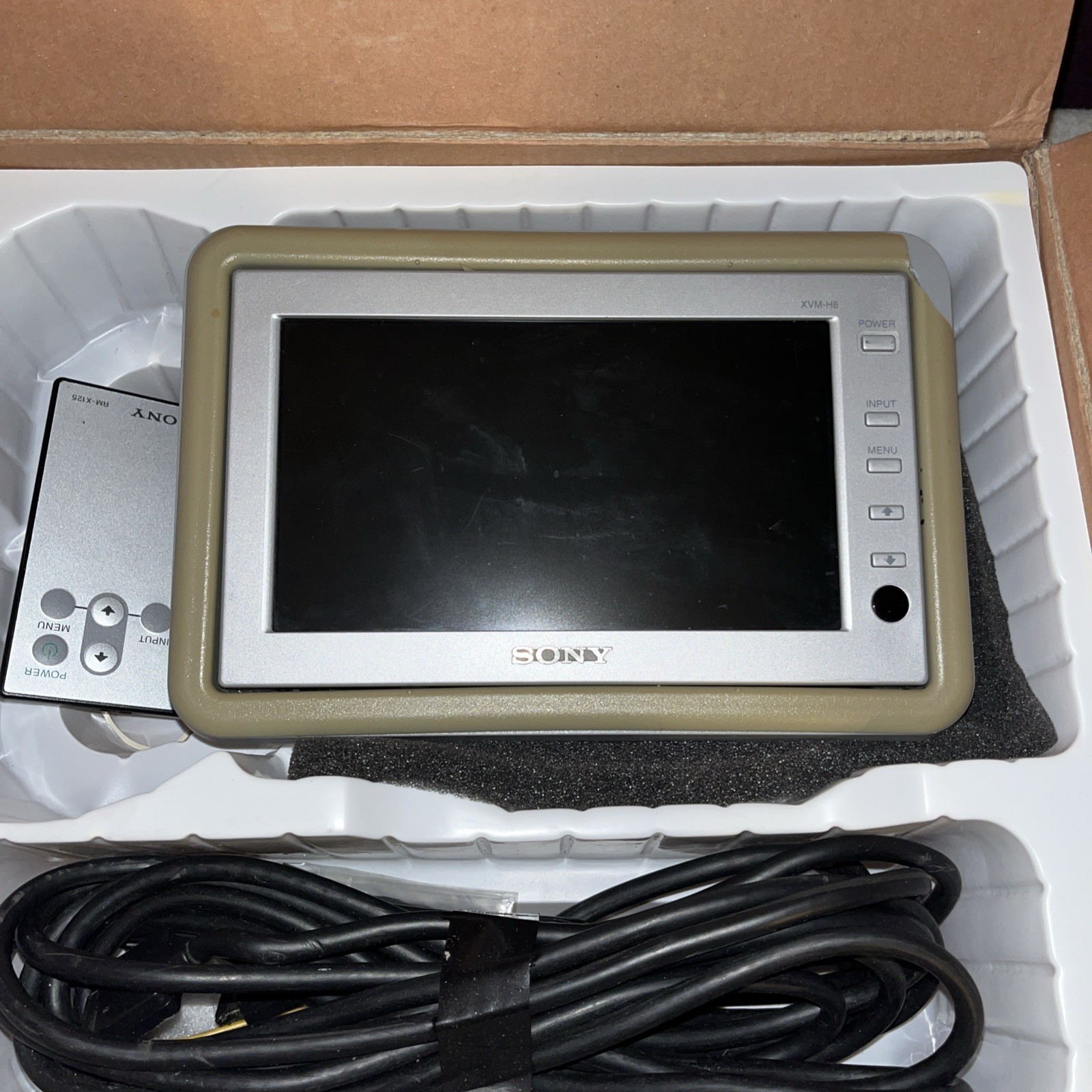 2 X Vintage Sony XVM-H6 Headrest Monitor 5.8” Wide Screen 2 X Remote Controls