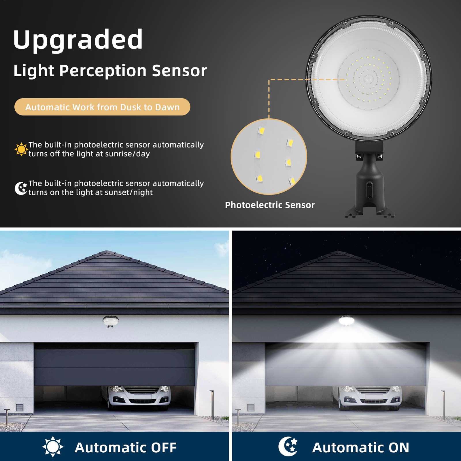 300W LED Barn Light Dusk to Dawn Lamp Outdoor Yard Street Flood Light waterproof