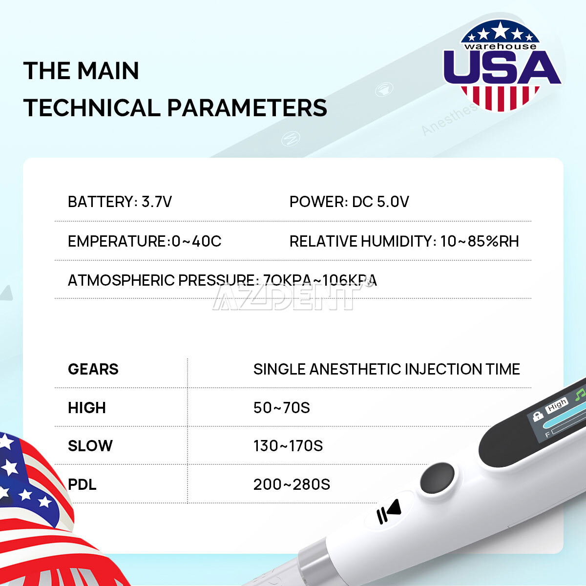 AZDENT Dental Painless Oral Local Anesthesia Delivery Device Injection Pen USA