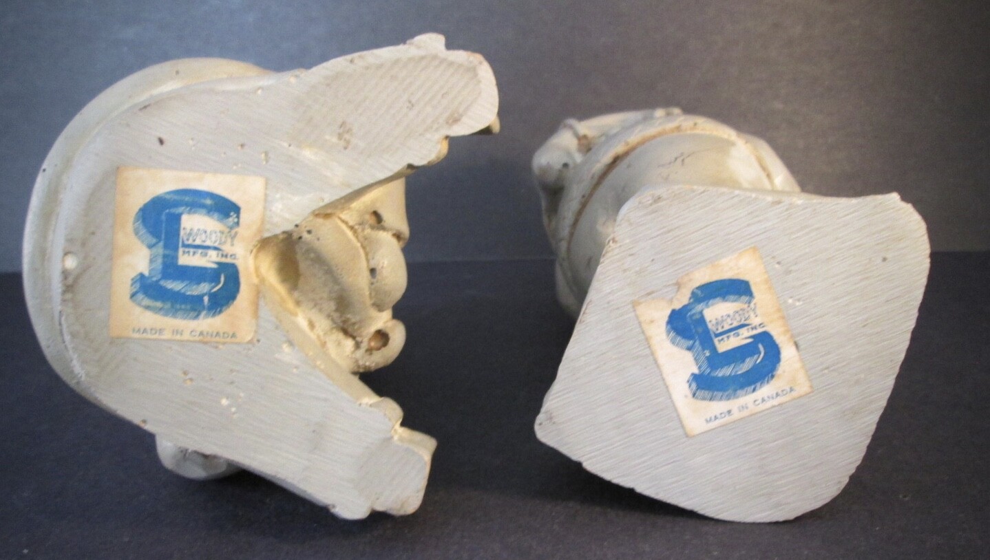 Rare Pair! ESKIMO COUPLE by Woody Mfg. Inc., Canada With Hunted Salmon and Seal!