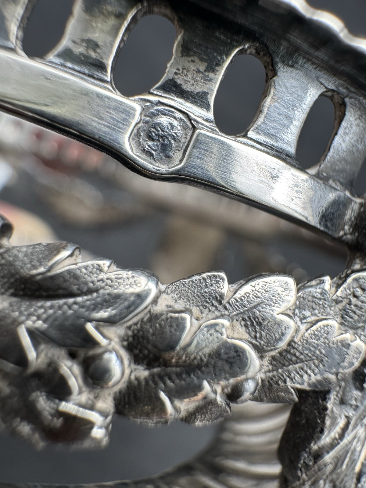 ANTIQUE FRENCH STERLING SILVER MASTER SALT CELLAR W/ COBALT BLUE GLASS INSERT