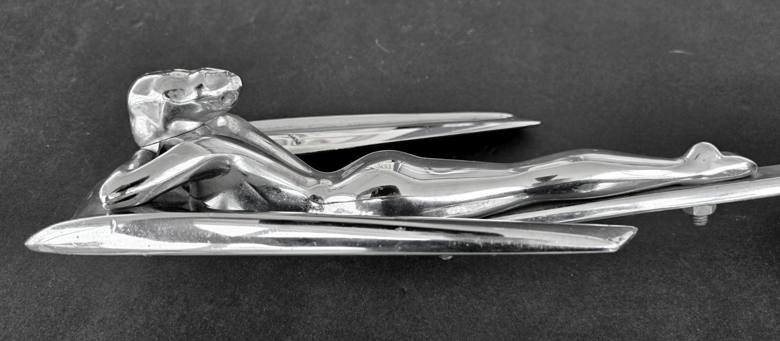 ORIGINAL VINTAGE 1953 54 NASH HOOD ORNAMENT GEORGE PETTY NUDE PIN-UP SIGNED ART