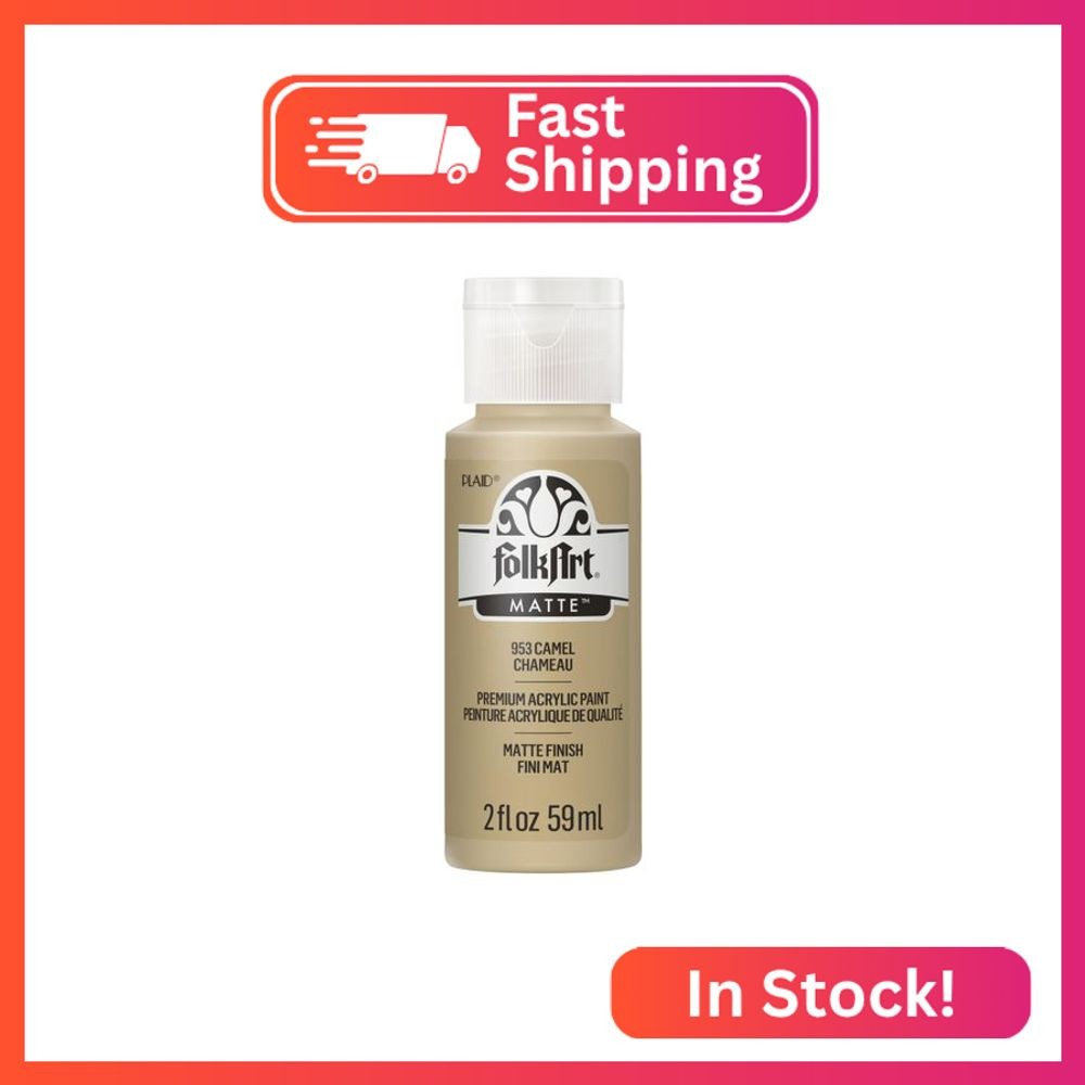 FolkArt Acrylic Paint in Assorted Colors (2 oz), 953, Camel