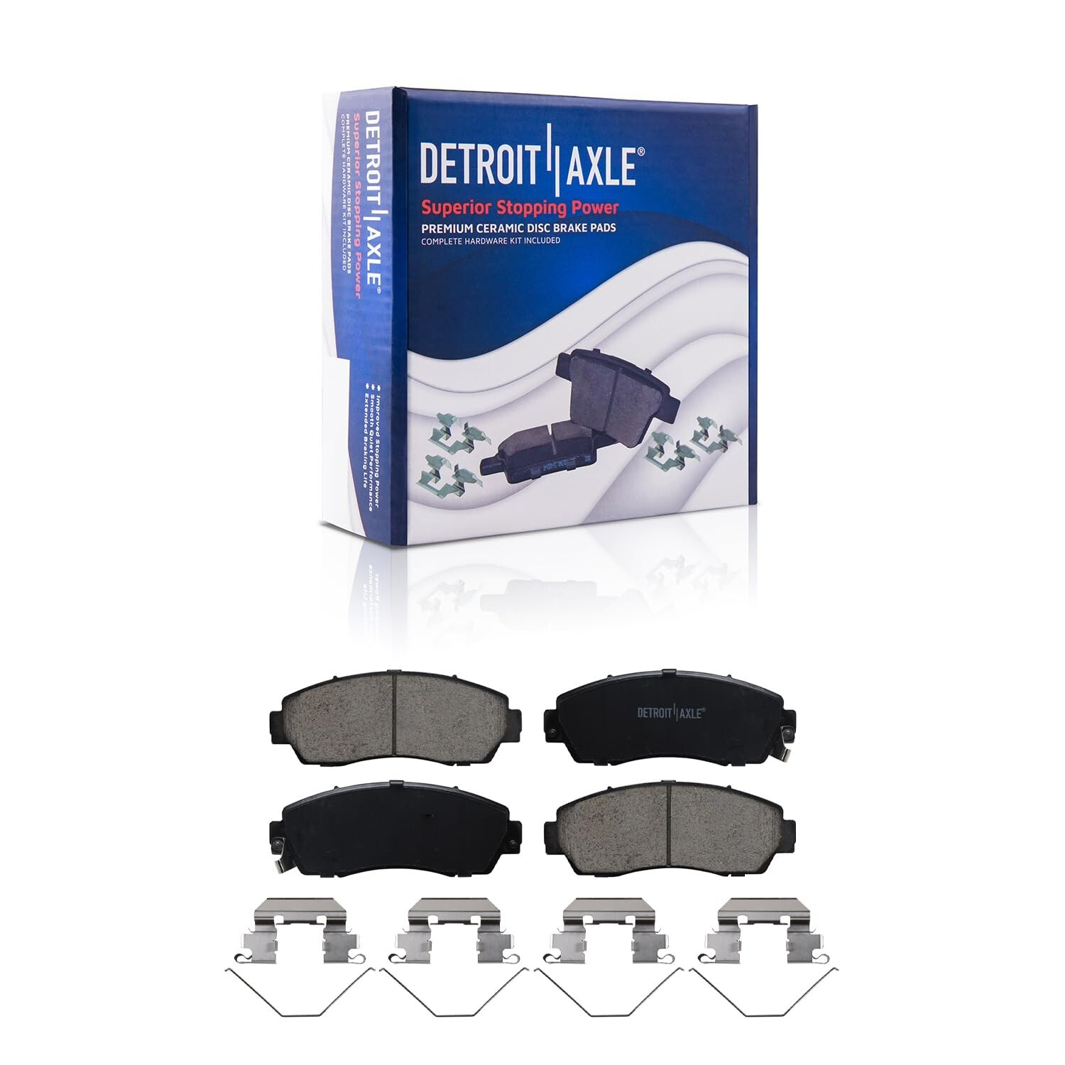 Front Rear Ceramic Brake Pads with Hardware for Honda CR-V Accord Crosstour RDX