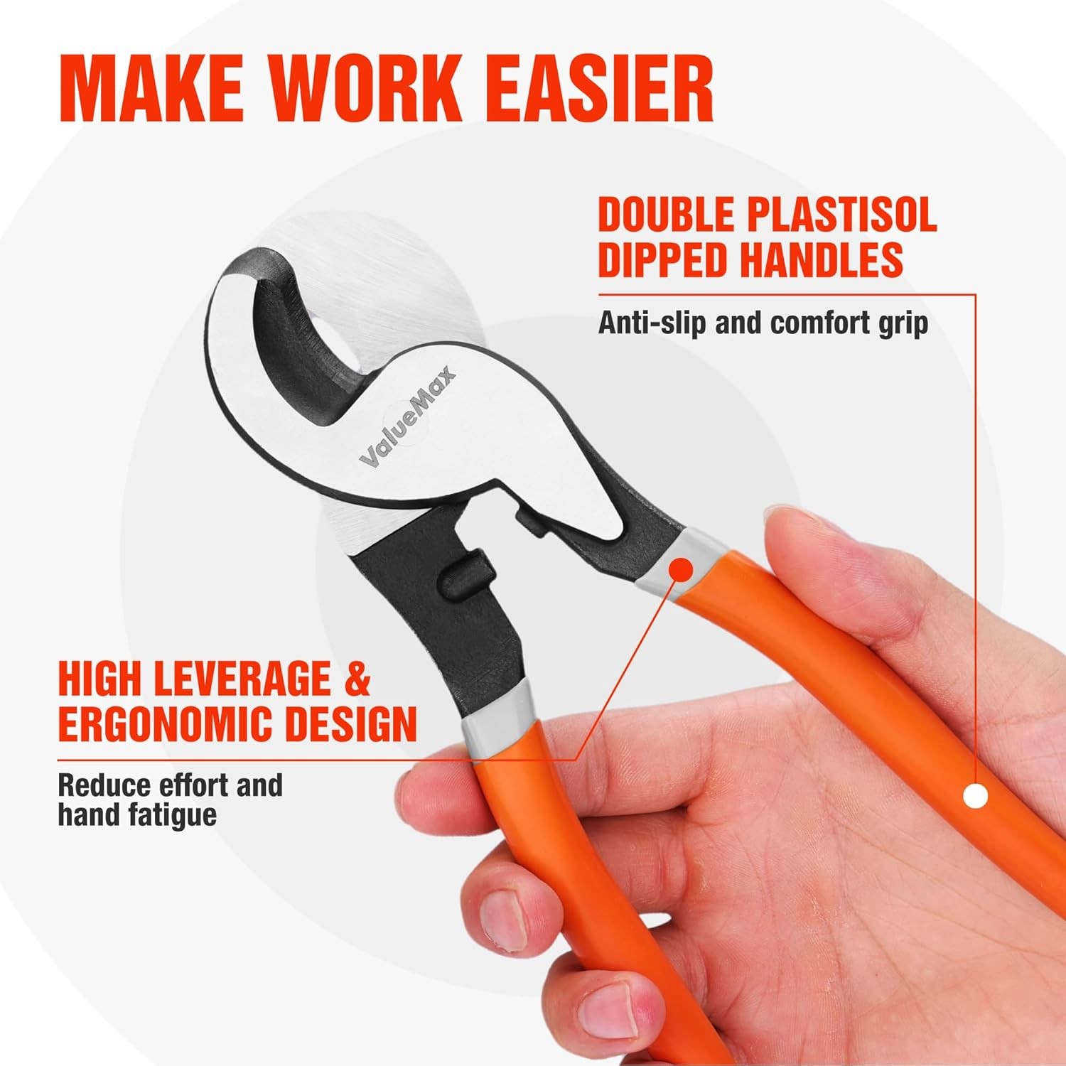 Cable Cutter Heavy Duty Wire Cutting Tool Shears for Aluminum, Copper, Electrica