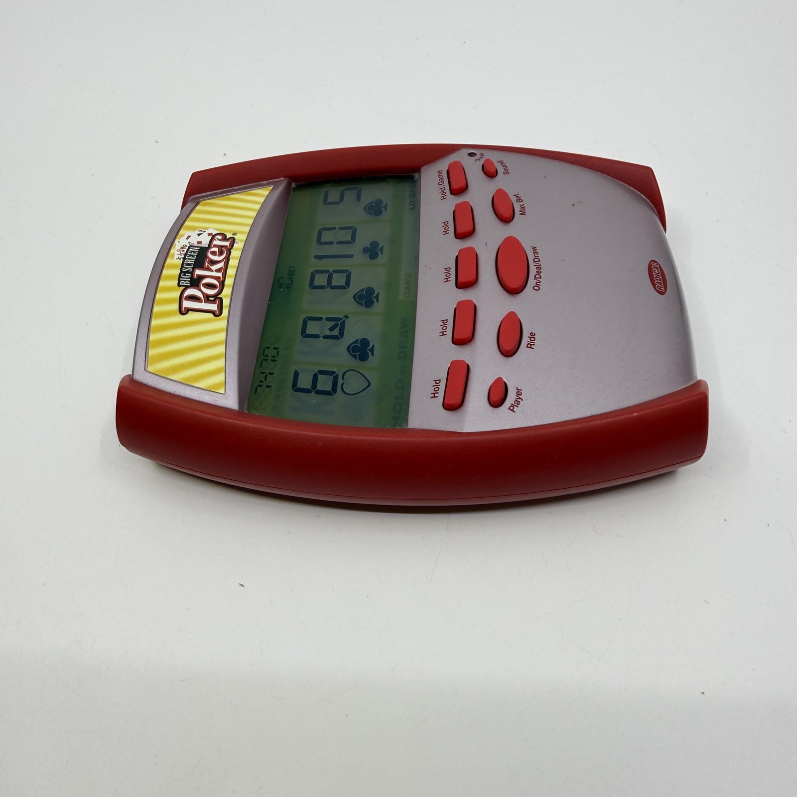 Radica Big Screen Poker Electronic Handheld Game Red Silver 2005 China