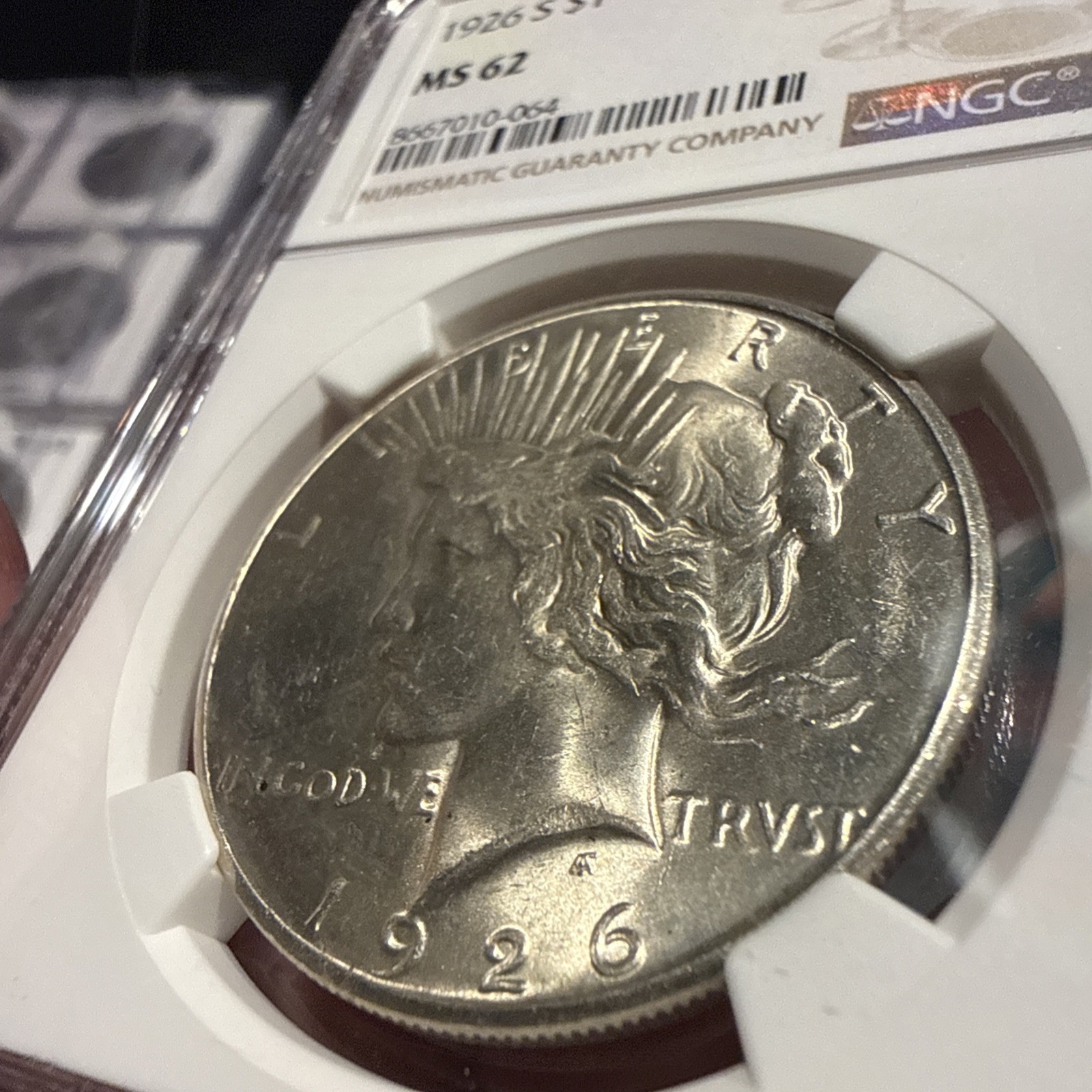 1926-S Peace Dollar NGC MS 62 ** Semi-Better Date San Francisco Issue!