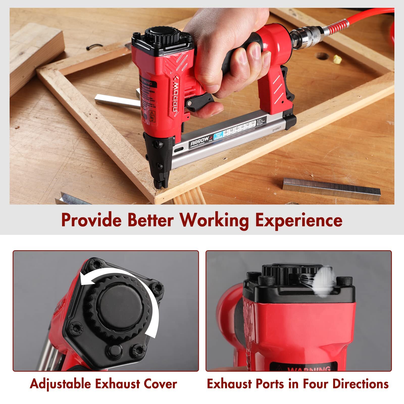 Arrow Pneumatic Staple Gun Oil-Free Upholstery Stapler with 3750 Pieces For DIY