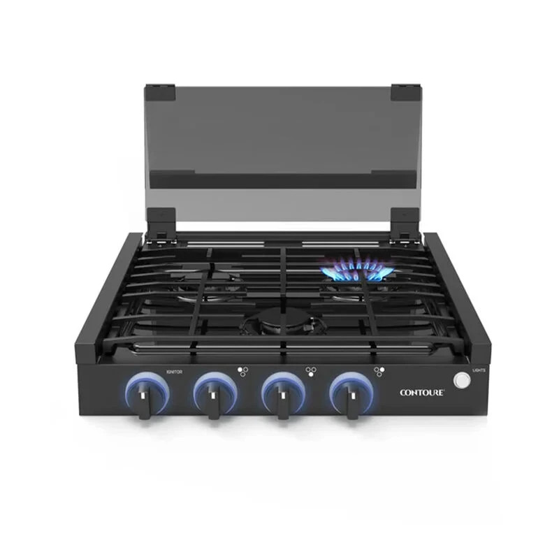 21 1/2" Contoure Deluxe Burner Cooktop W/ Glass Cover CT-1700BKTC RV Camper