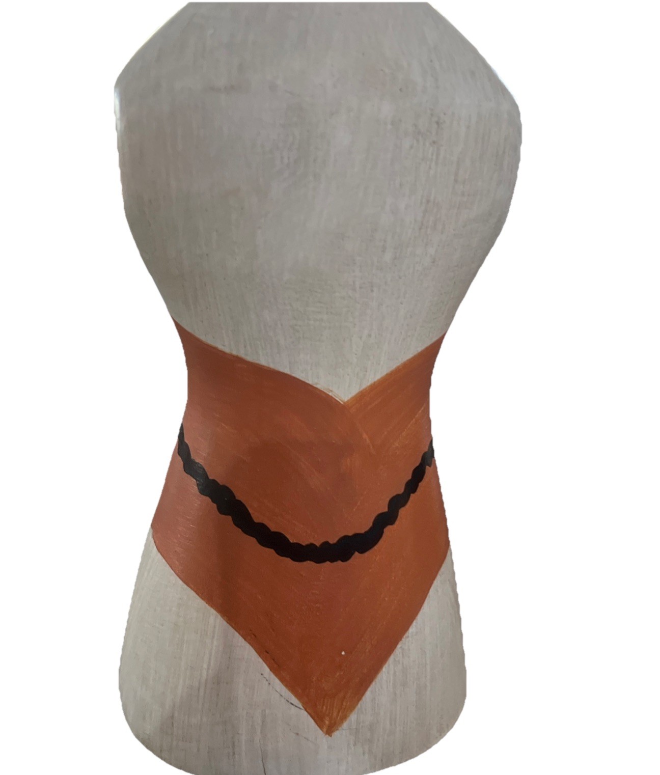 Wood Dress Form Mannequin Decor Hand Painted Lingerie Corset Style Tabletop