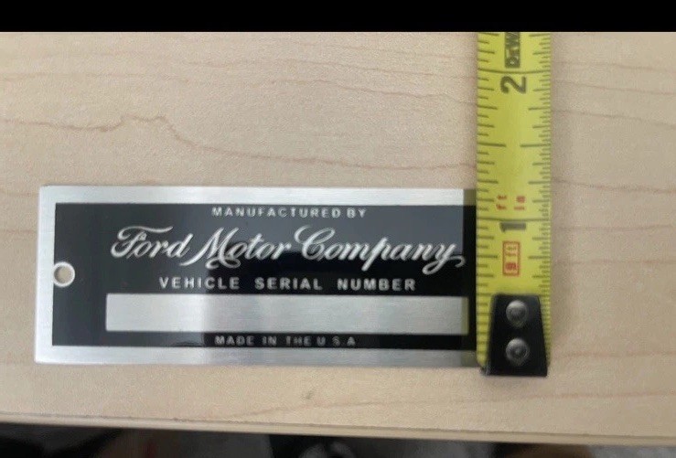 FORD SERIAL NUMBER DATA PLATE MODEL A/B TAG CAR OR TRUCK STAMPED w/ INFORMATION