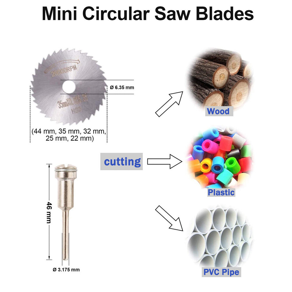 30Pcs Cutting Wheel Set Drill for Dremel Rotary Tool Accessories w/ 1/8" Mandrel