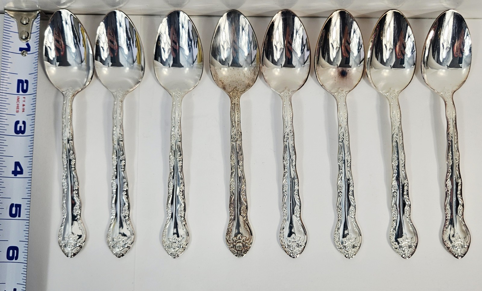 66 pc International Silverplate Abbey Rose Full Service for 12 + 6 Serving Korea