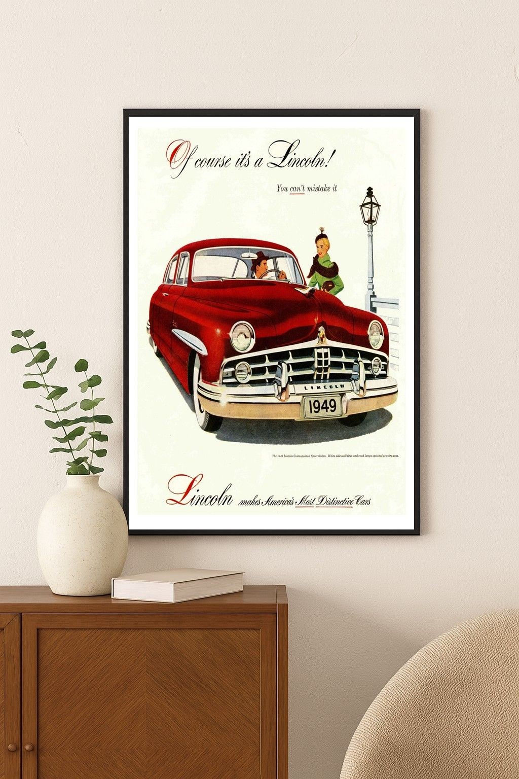 ✨ 1949 Lincoln Car Vintage Ad Poster - Mid-Century 🚗 24x36”