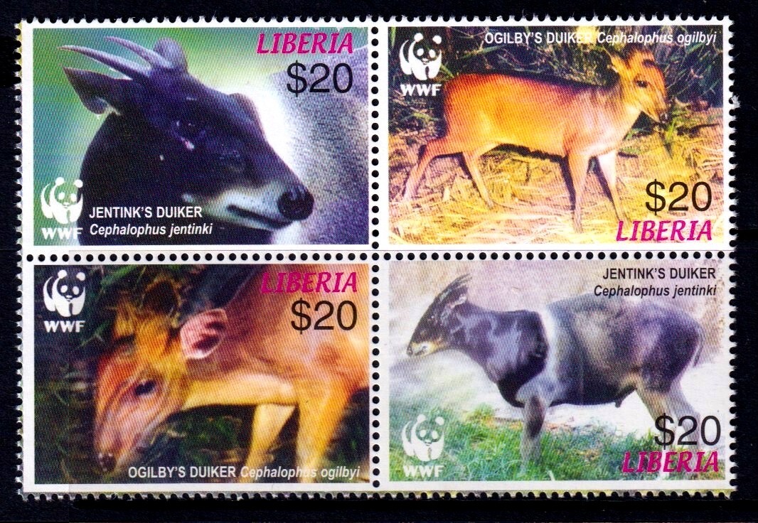 Liberia 2005 Duiker - WWF Complete Mint MNH Set Block SC 2370
