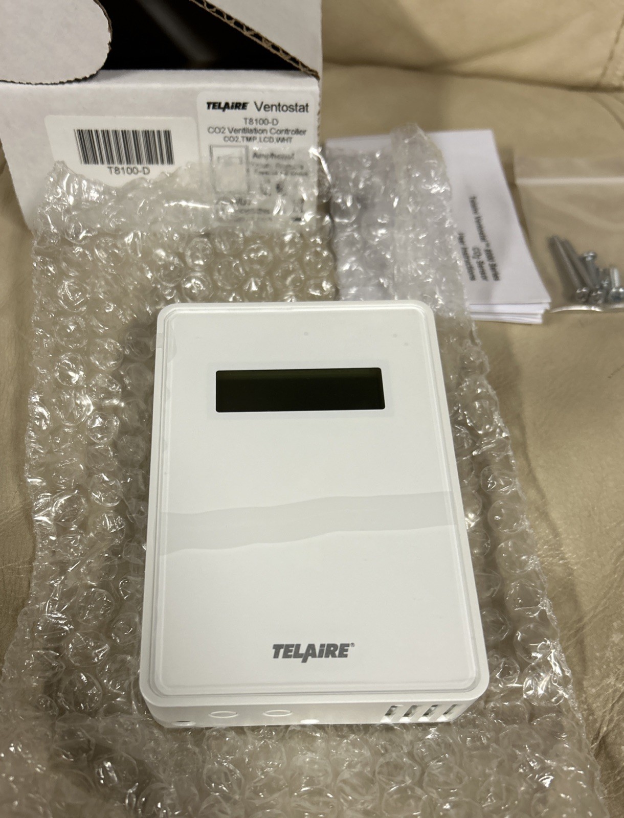 Amphenol Telaire T8100-D Ventostat CO2 Ventilation Controller TMP, LCD, WHT
