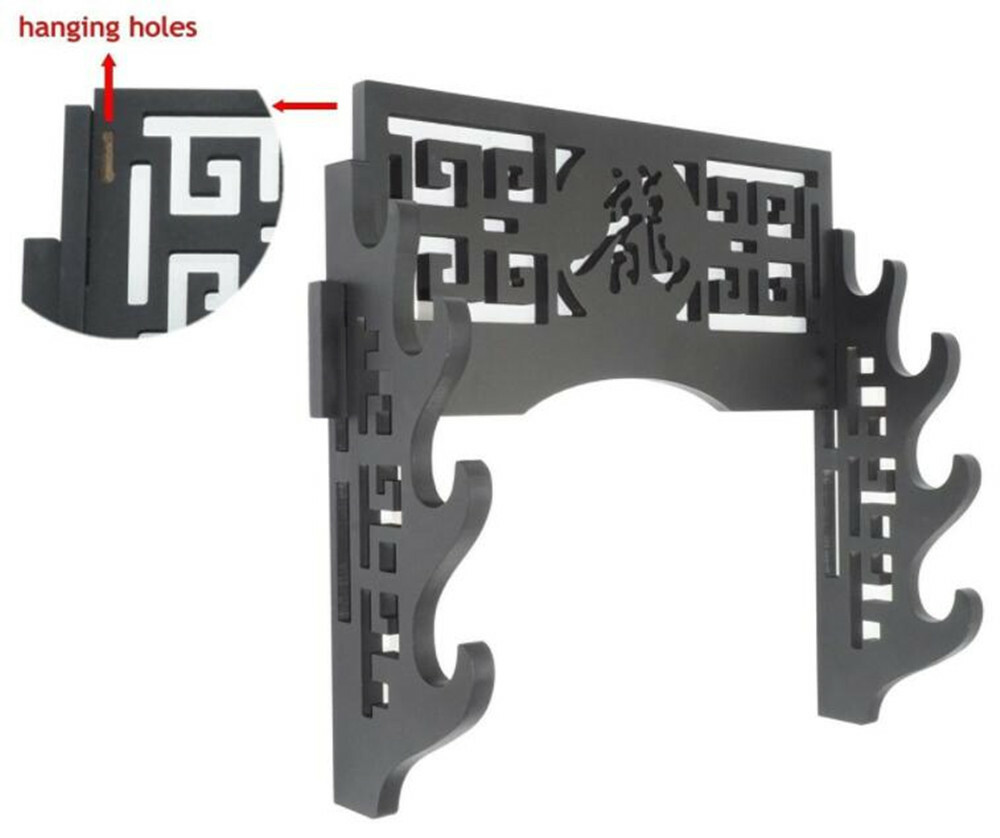 4 Tier Wall Mounted Sword Holder Display Stand Samurai Rack Hanger Bracket USA
