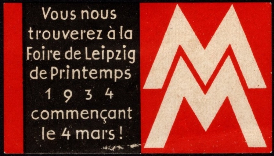 1934 Germany Poster Stamp You Will Find Us At The Leipzig Spring Fair Of 1934
