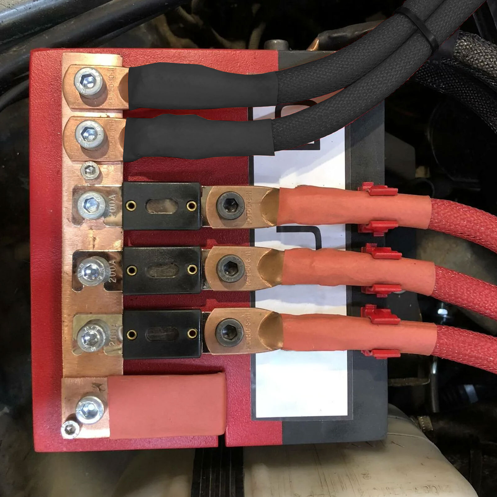 40 pcs 1/0 AWG Gauge Copper Lugs w/RED & BLACK Heat Shrink Ring Terminals Set US