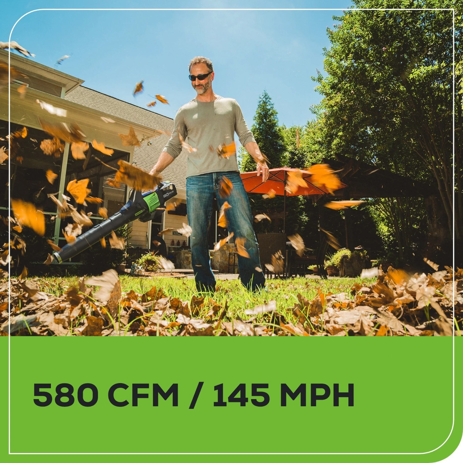 Greenworks 80V 21" Cordless Brushless Mower w/16" String Trimmer&580 CFM Blower