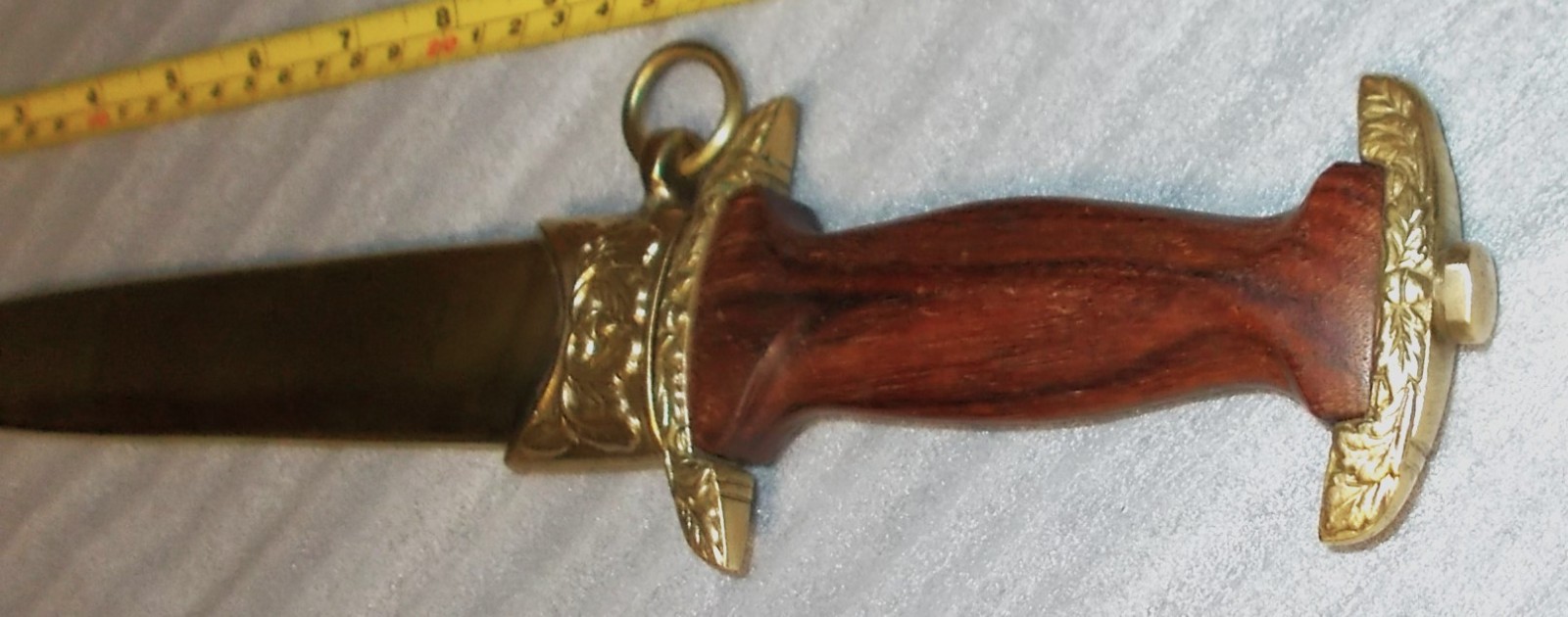 RARE? Vtg Brass or Copper Sheath & Double Edged Dagger Knife Hand Engraved INDIA