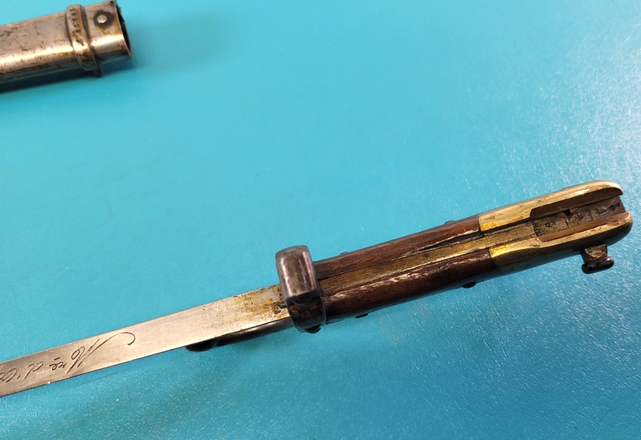 French Military Model 1874 Gras Rifle Bayonet Sword + Match S/N# Scabbard TR1033