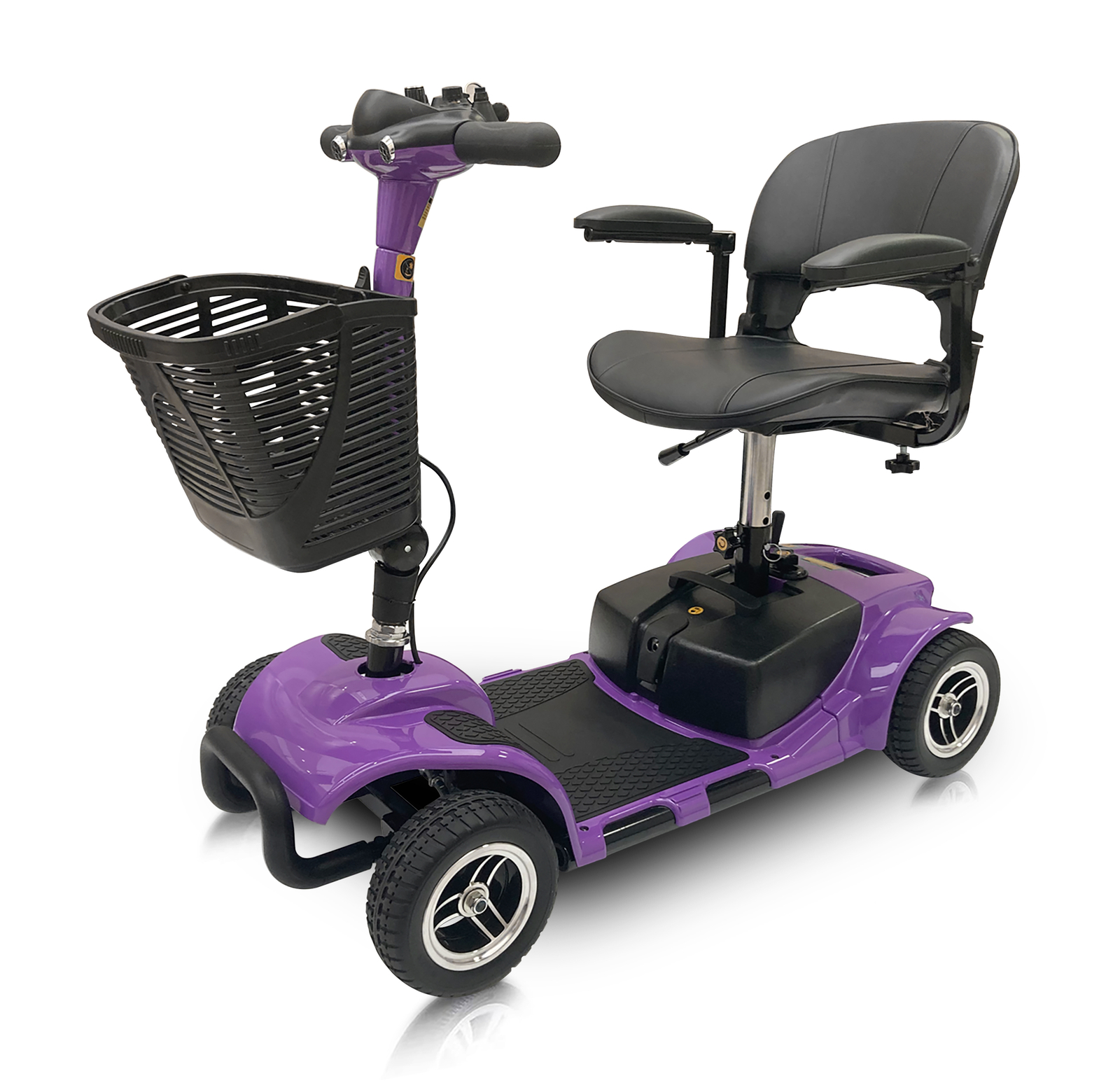 4 Wheel Mobility Scooter Folding Drive Device, Loading Capacity 265 lbs (Purple)