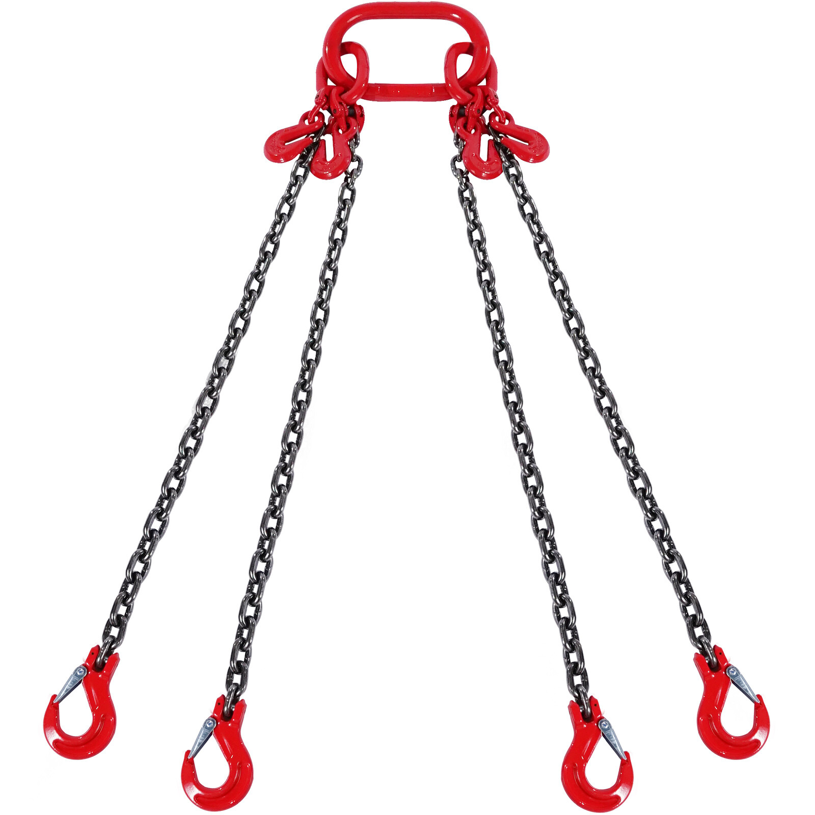 VEVOR 1/4" x 5' Chain Sling 4 Legs G80 Lifting Chain with Grab Hooks 6600 lbs