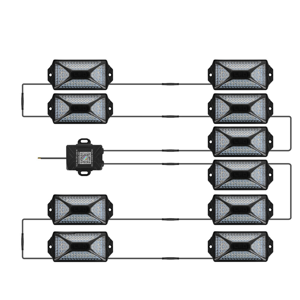 For Dodge Charger Challenger SRT 10x RGB LED Rock Lights Underglow Bluetooth APP