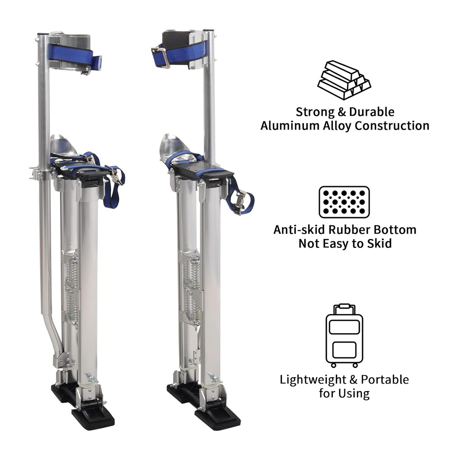 Drywall Stilts 24-40 Inch Aluminum Tool Stilt For Painting Painter Taping Silver