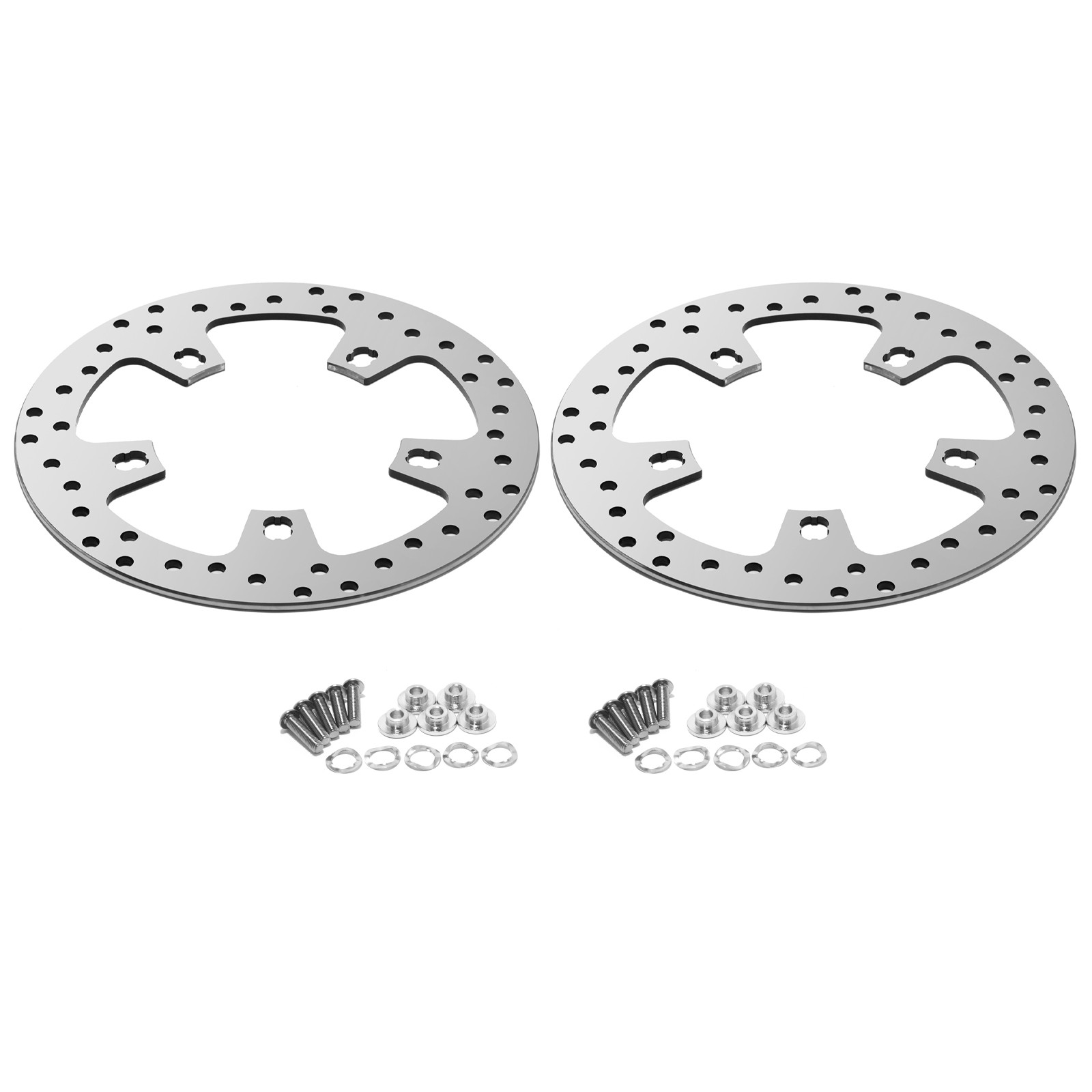 Polished Front Brake 11.5" Enforcer Rotors Bolts for Harley 2000-2007 Road Glide