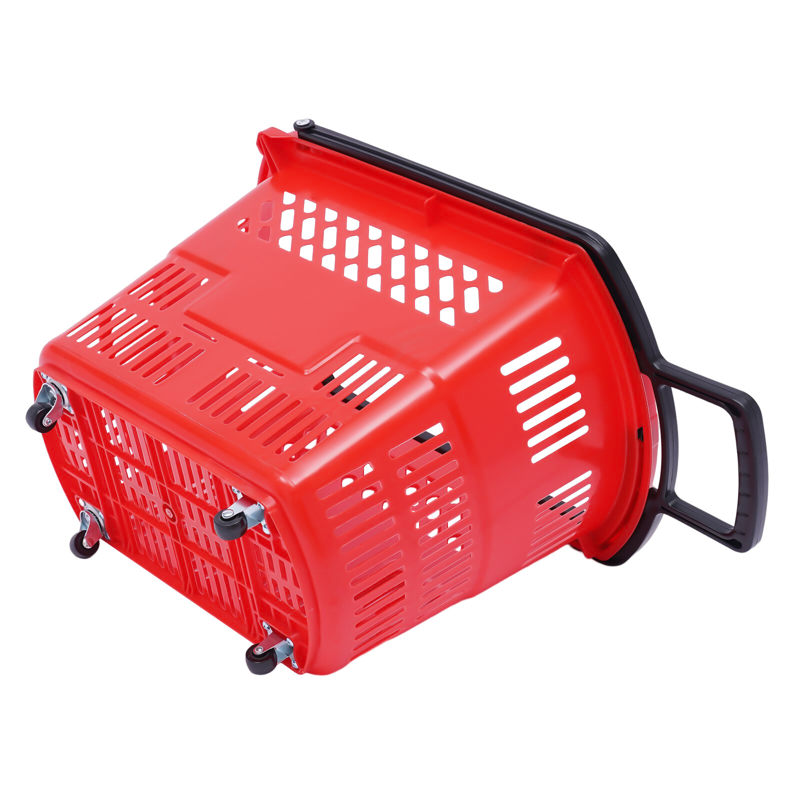 Trolley Rolling Shopping Baskets 6 pcs Plastic 35L with Handles Shopping Carts