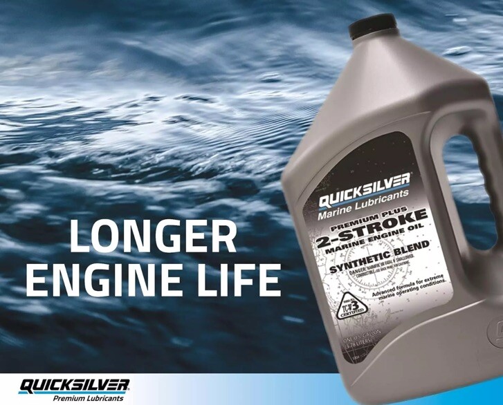 Quicksilver Premium Plus 2-Stroke Marine Engine Oil Outboards PWC 2.5 Gallon