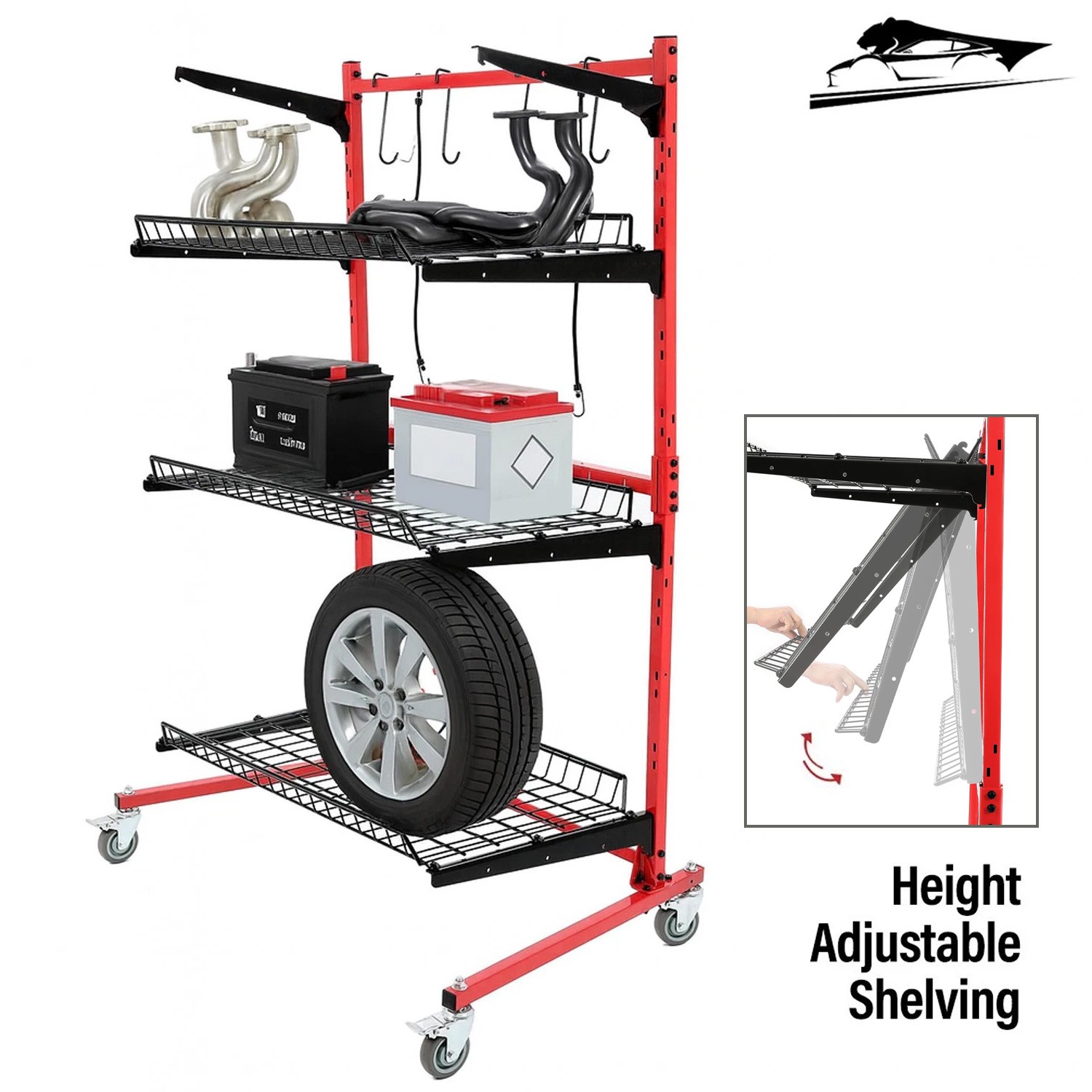 Innovative Parts Carts Automotive Auto Body Shop Parts Carts Tools Storage Rack