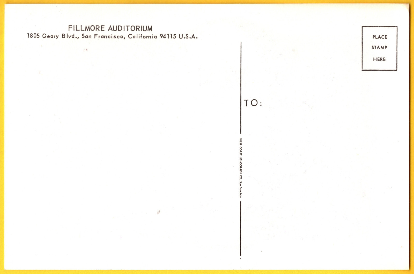 The YardbirdS CountrY Joe BG33 BiLL Graham FiLLmore 1966 PoStcard