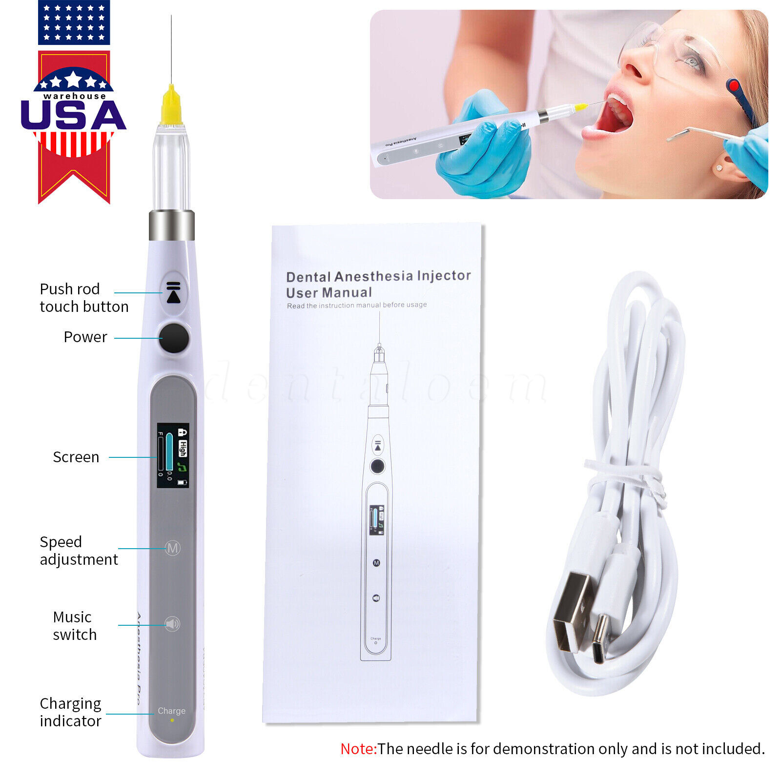 Woodpecker Style Dental Painless Oral Local Anesthesia Device Injection Pen