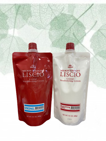 Milbon Liscio Crystal Straighteners Cream STRONG Set 14.1 oz For Resistant Hair