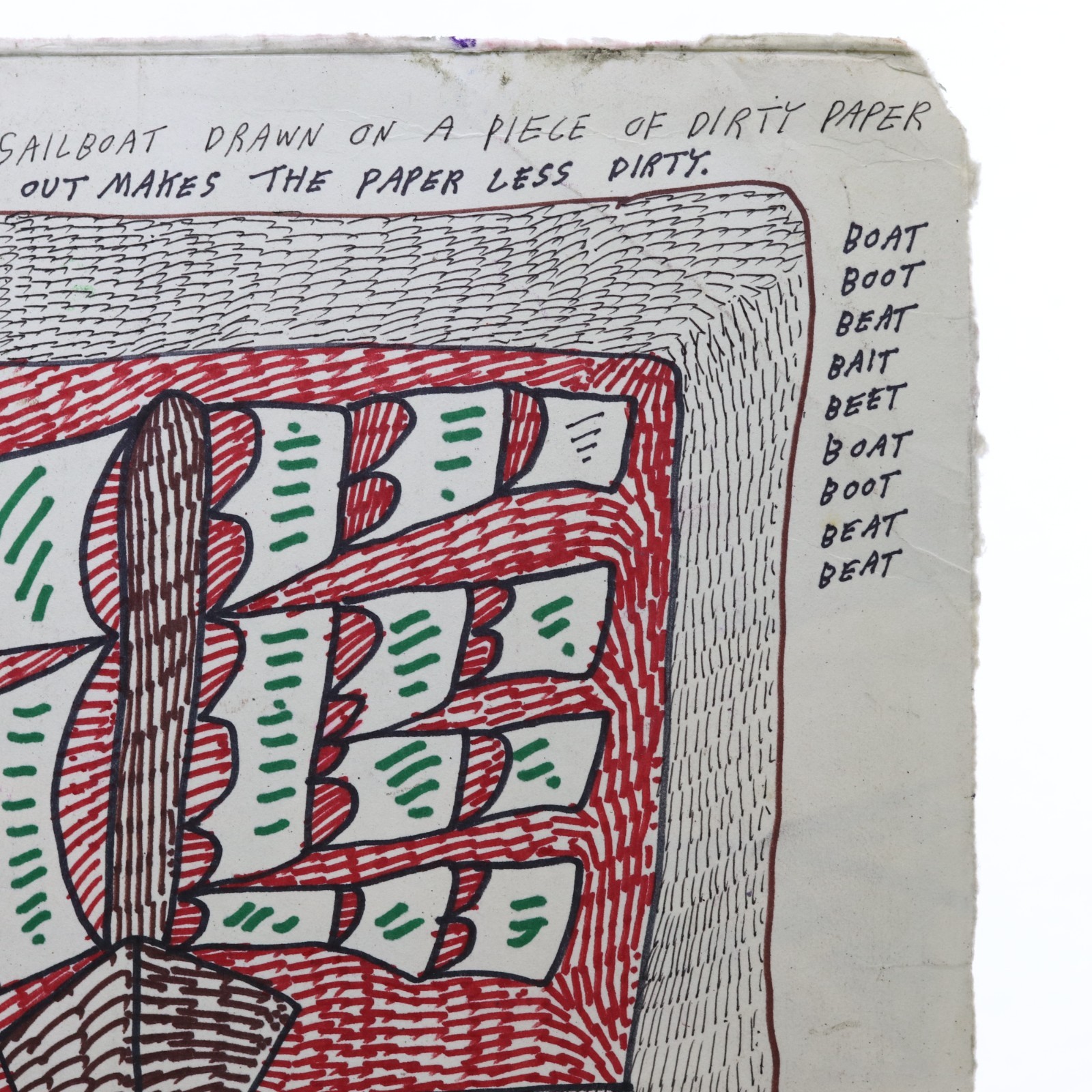 Jon Sarkin JS-2021-T8818 Ink and Marker on Cardboard Album Sleeve 2021