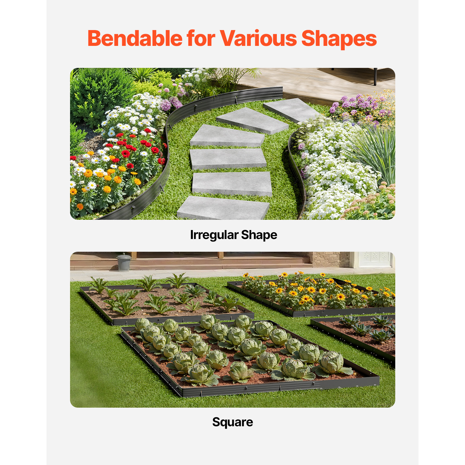 Metal Landscape Edging 8Packs 72in Rust-Resistant Bendable for Yard Garden