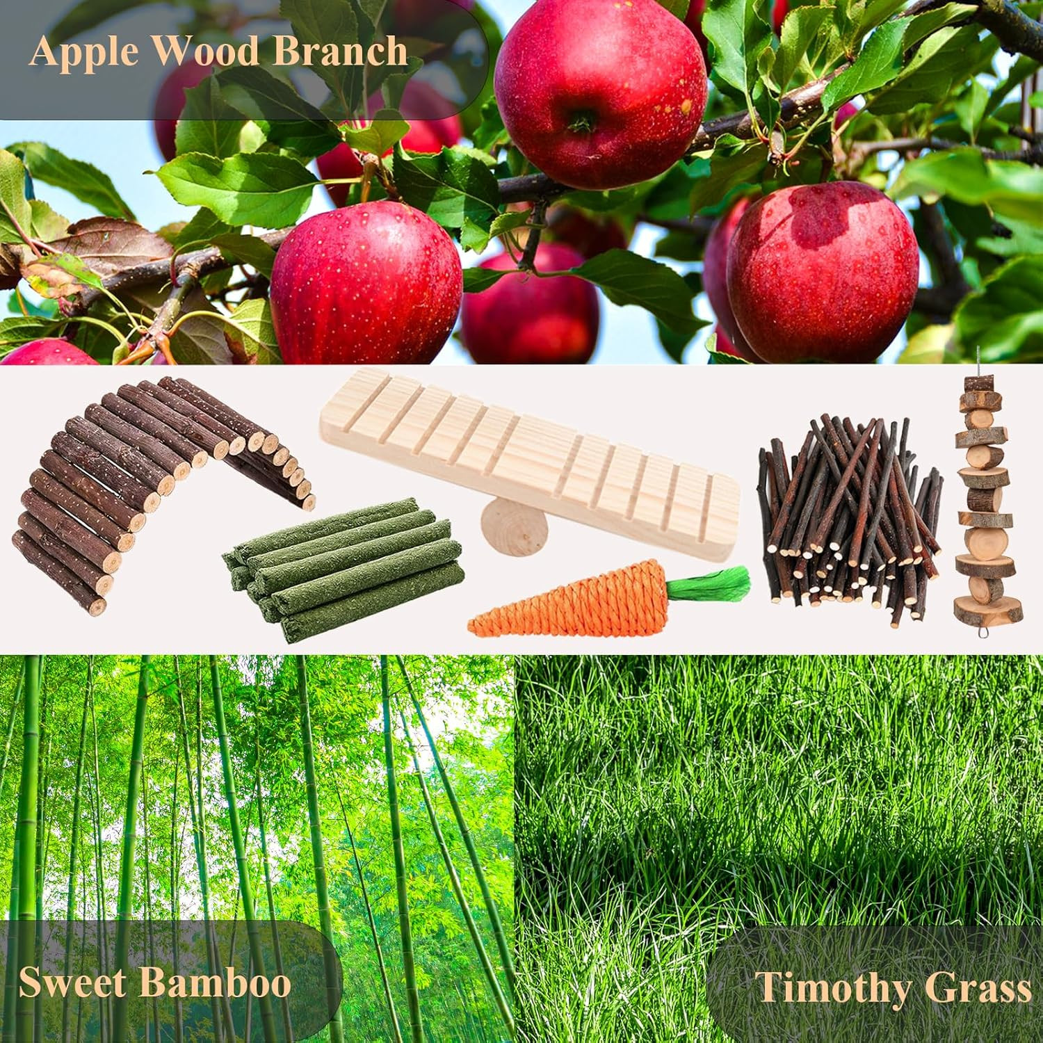 Hamster Toys, Guinea Pig Chew Toys Small Animal Enrichment Toys Cage Accessories