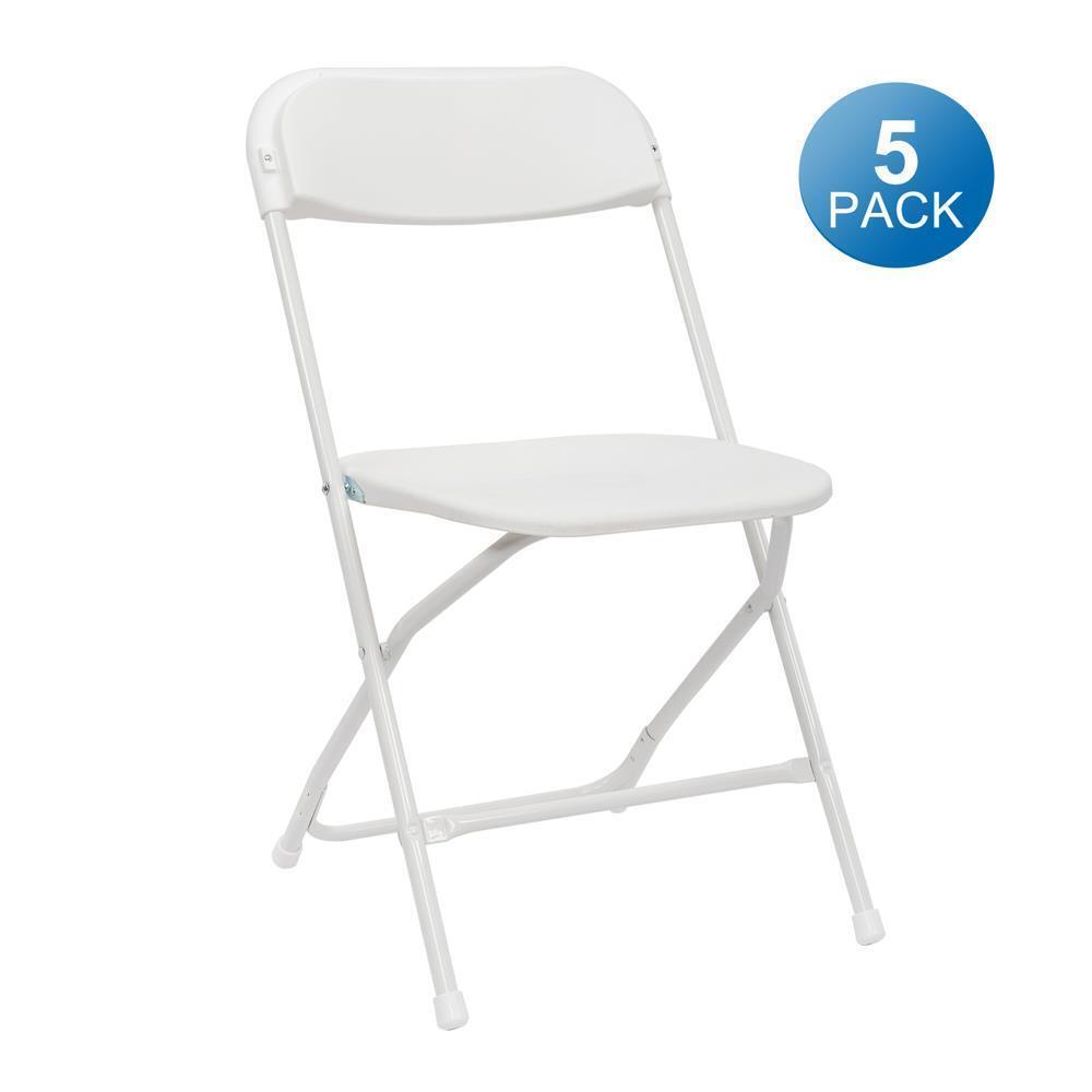 6 Pcs Commercial Plastic Folding Chairs Stackable Wedding Party Seats