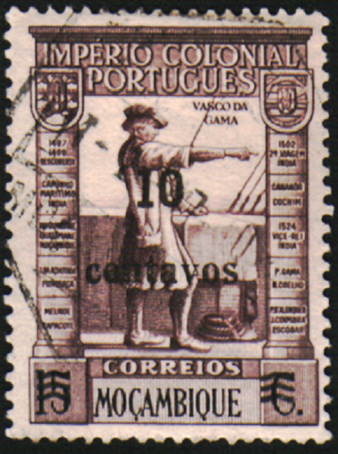 28744  Mozambique 1946 Stamp Scott #301 Explorer Vasco da Gama Used Clean Back