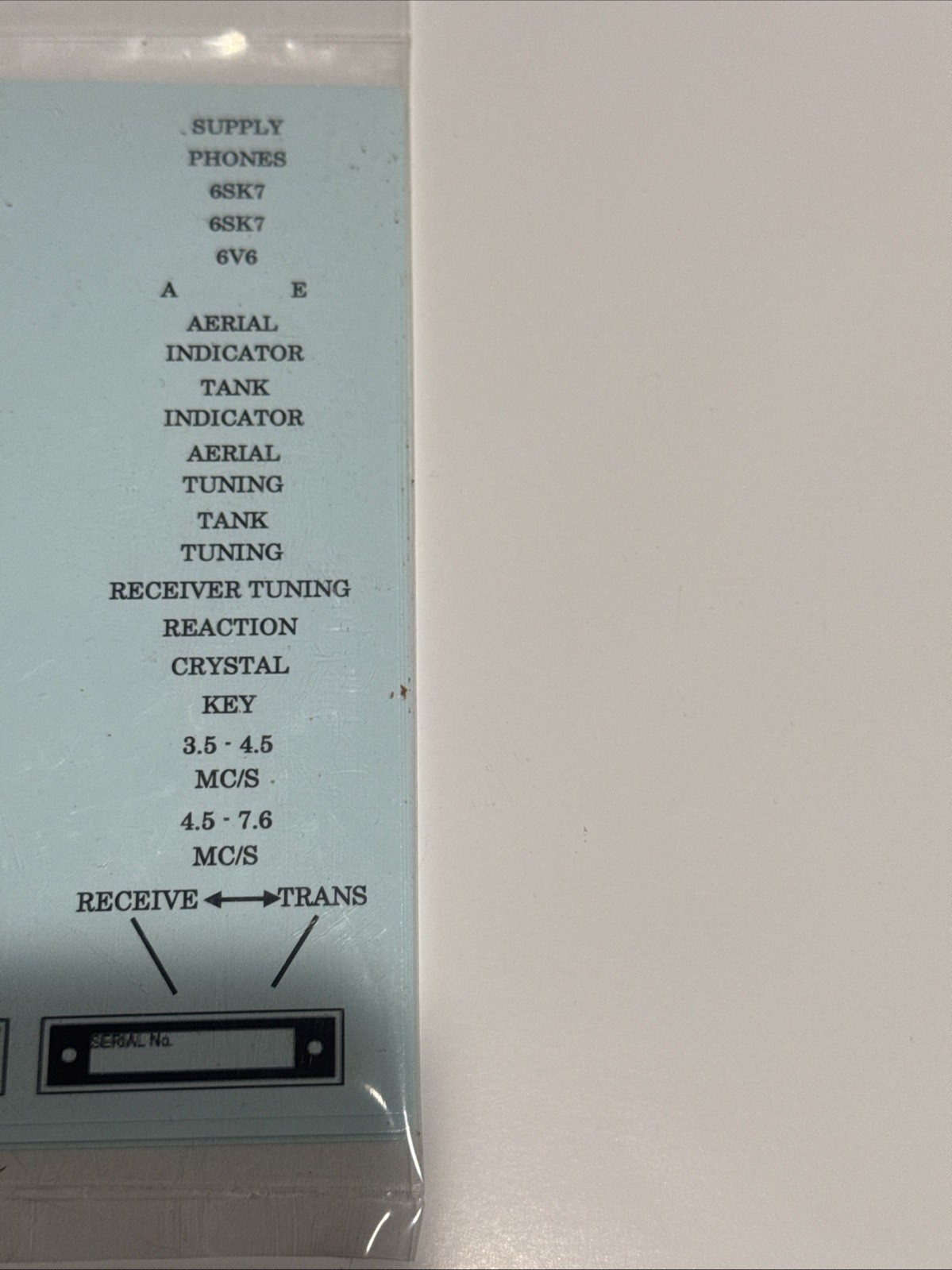 PARASET replica FRONT PANEL water decals set