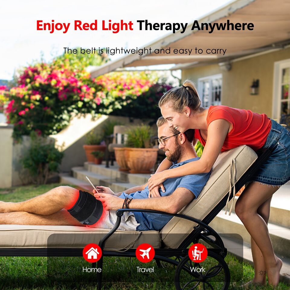 660nm Red 850nm Near Infrared Light Therapy Waist Wrap Pad Belt Fit Pain Relief