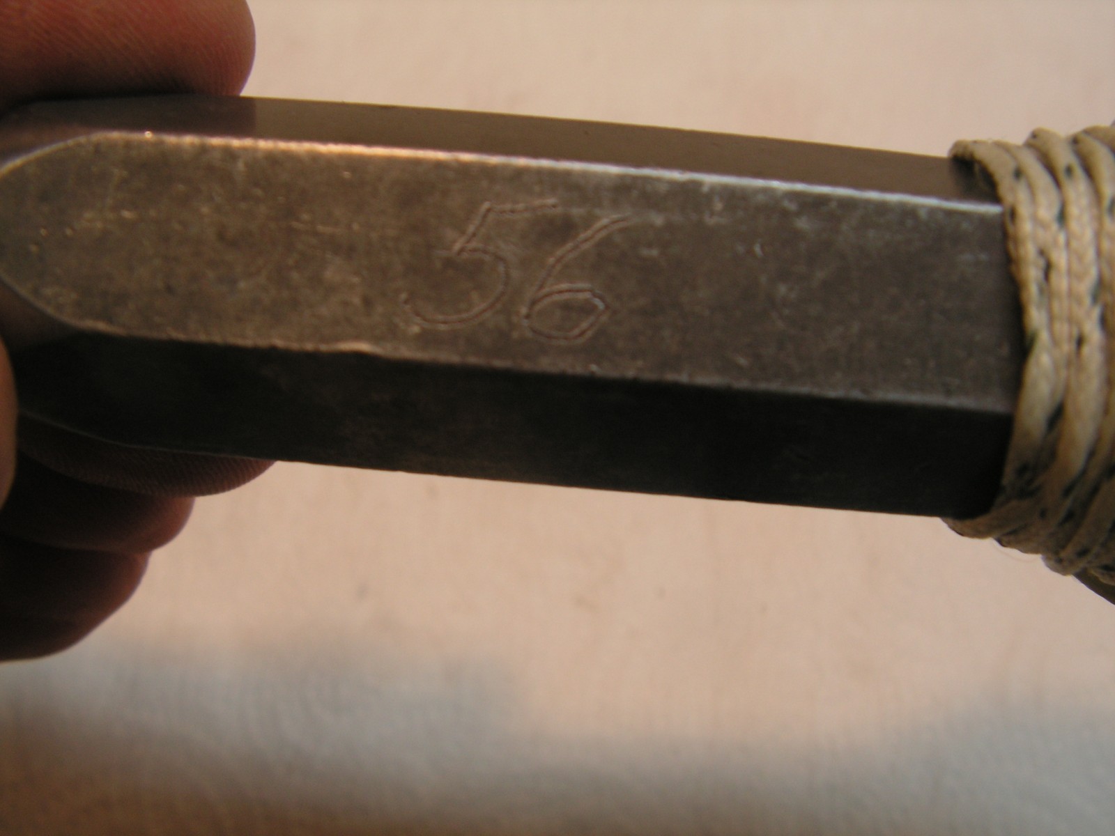 Vintage 12oz Plumb Bob With Nylon Cord 12'+ Hex Body, Nice Sharp Point